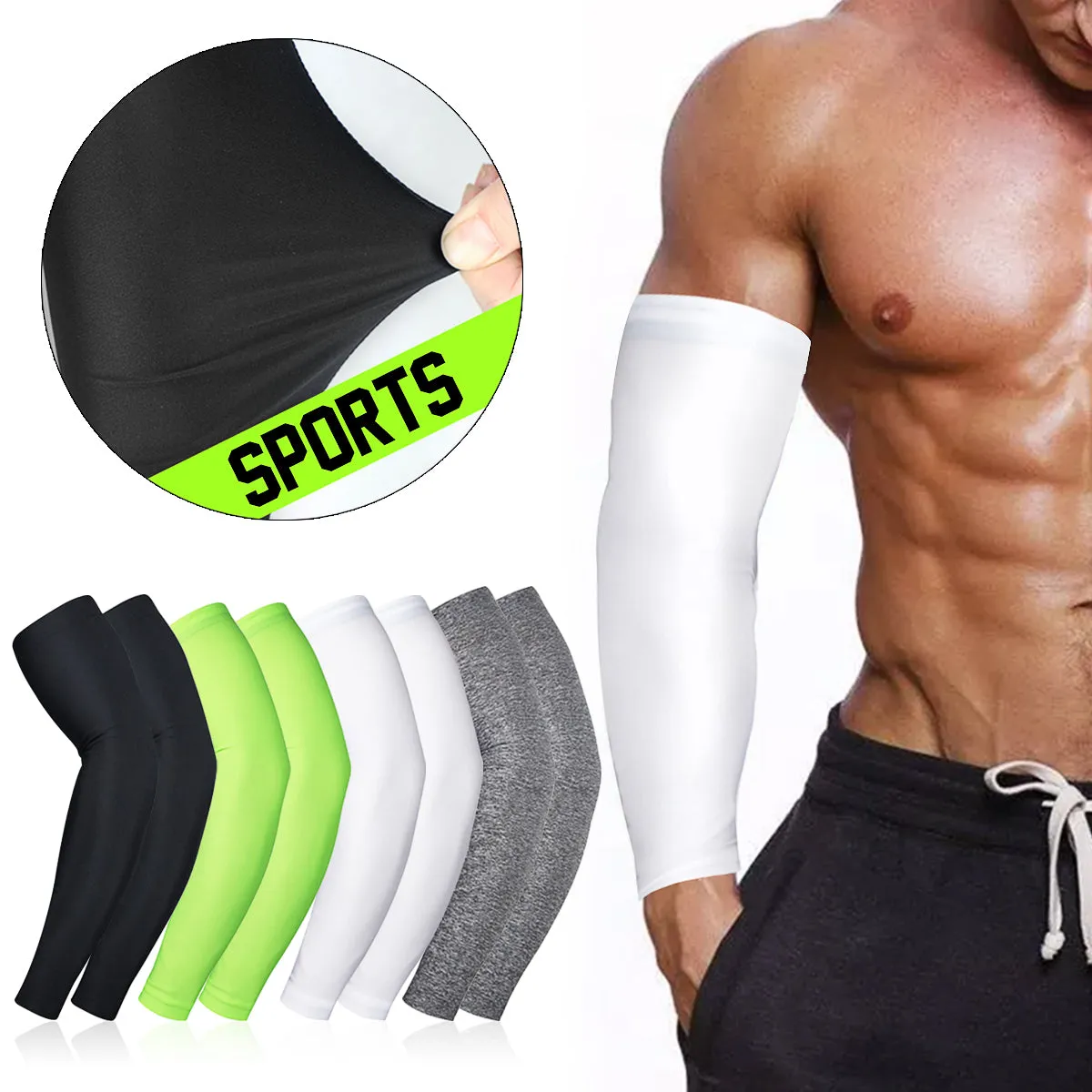 1 Pair Outdoor Sport Running UV Sun Protection Leg Cover Basketball Arm Sleeves Cycling Bicycle Arm Warmers Cuff Sleeve Cover