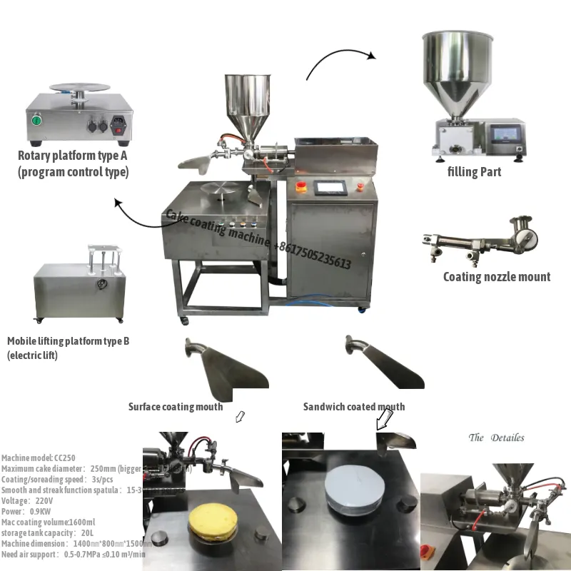 Automatic Birthday Cake Spreading coating Machine