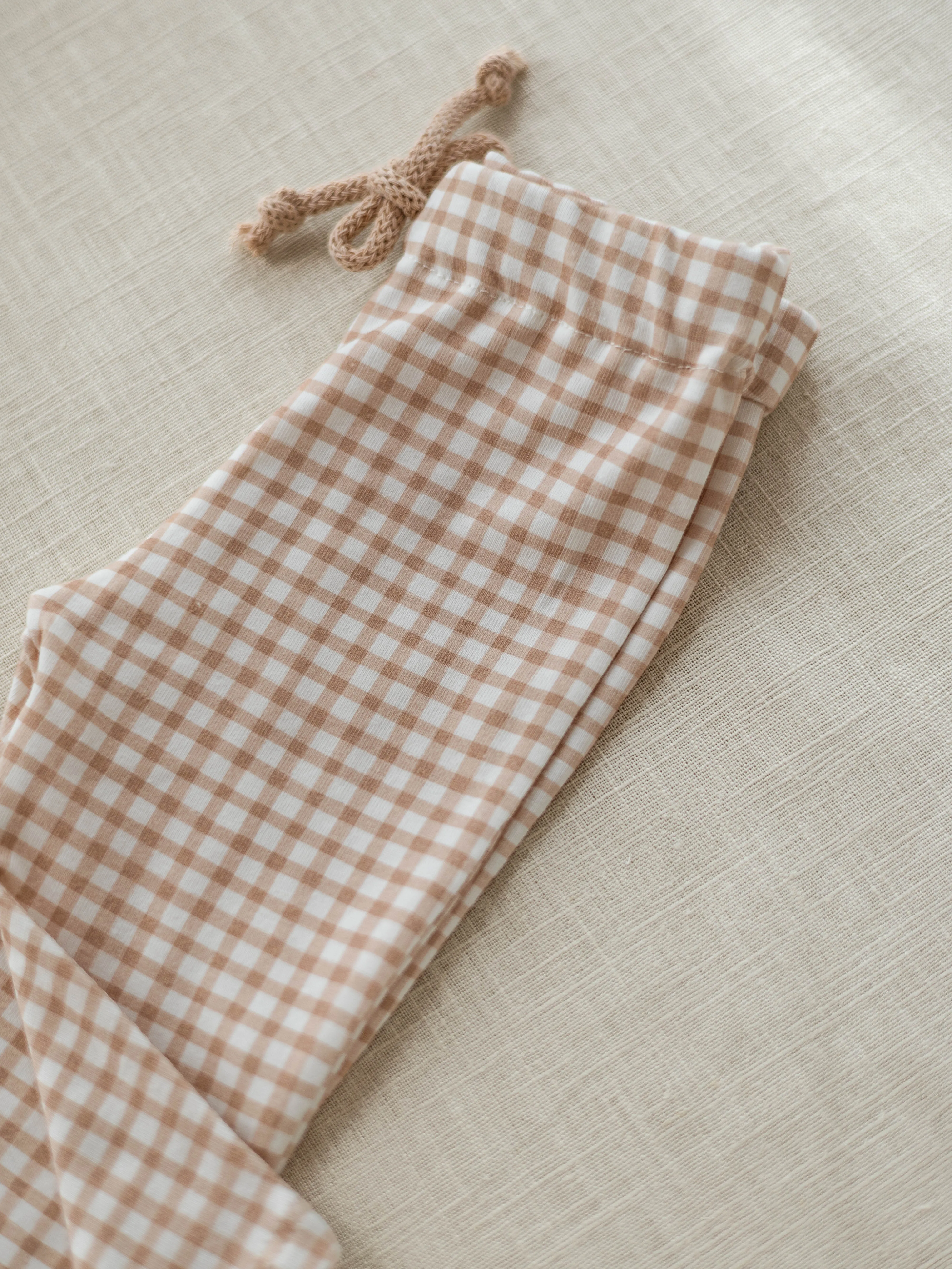 Baby leggings / tiny checkers - cookie