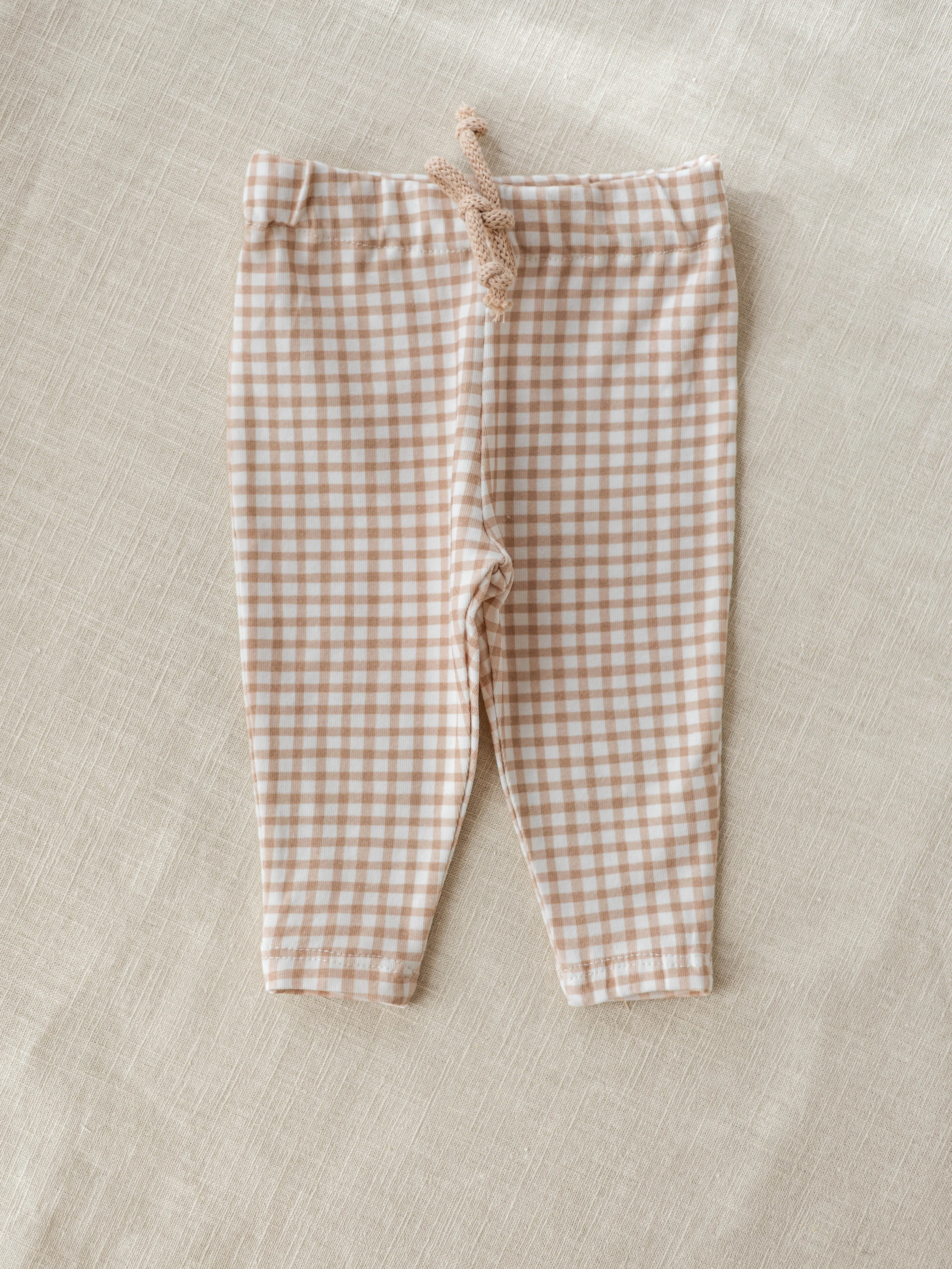 Baby leggings / tiny checkers - cookie