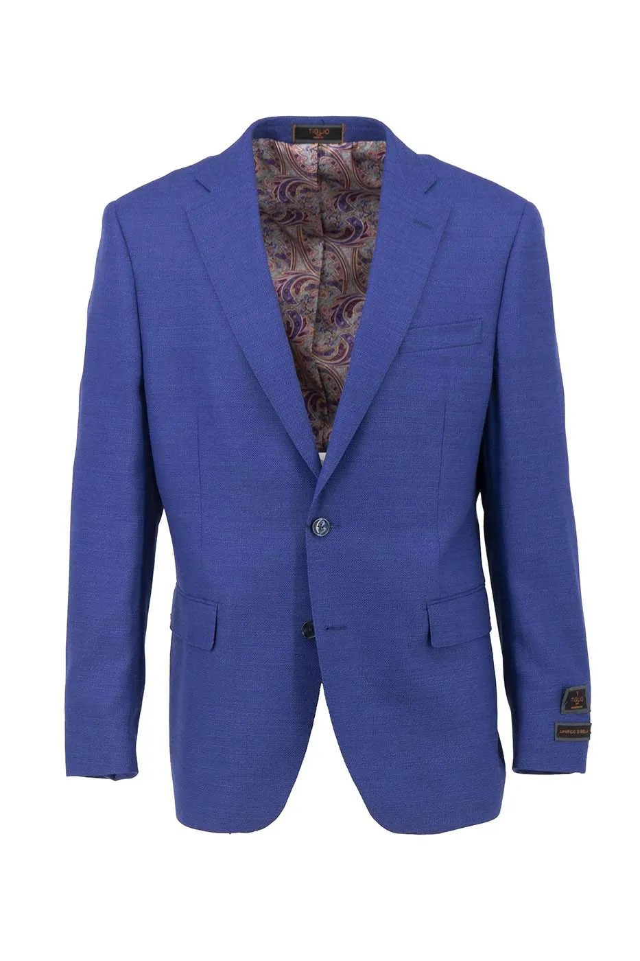 Cobalt Blue Dolcetto Modern Fit, Pure Wool Jacket by Tiglio Luxe