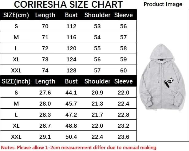 CORIRESHA Teens Cat Lovers Zip Hoodie Casual Drawstring Cute Skateboard Sweatshirt