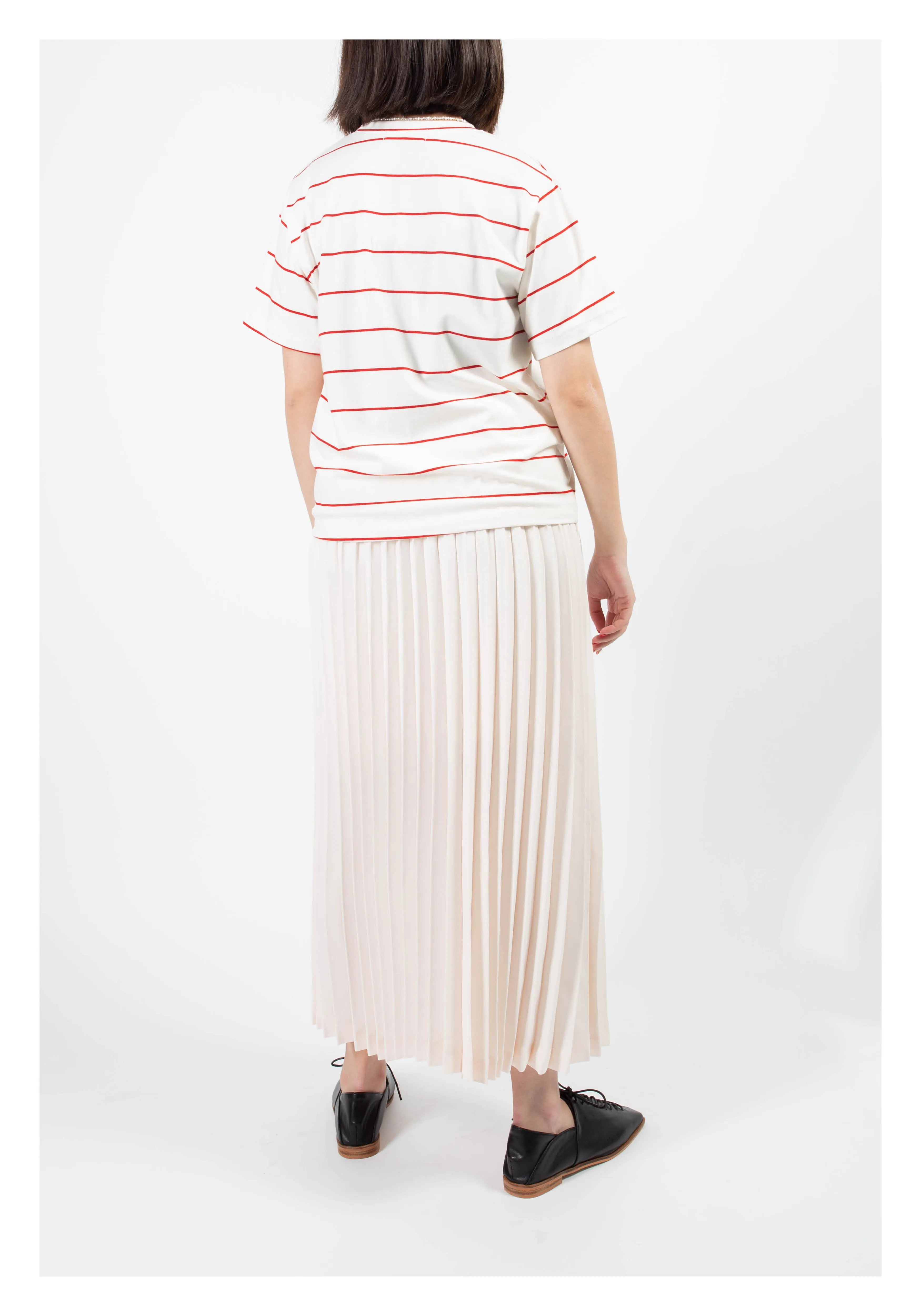 Essential Drape Pleated Skirt Ivory