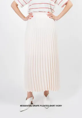 Essential Drape Pleated Skirt Ivory
