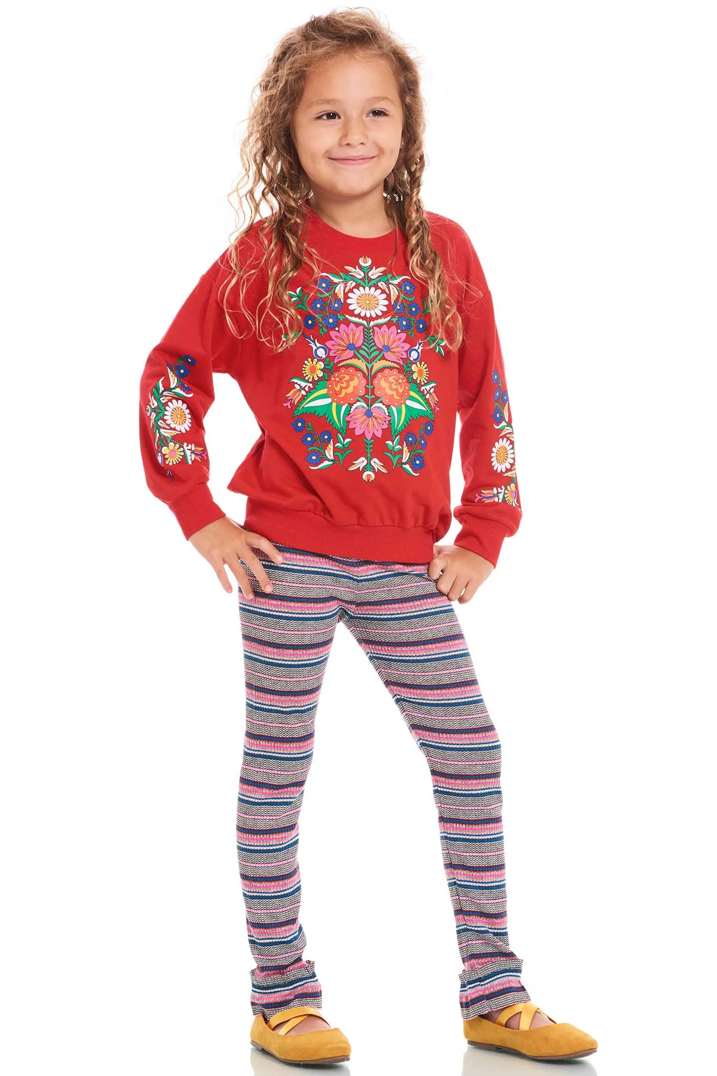 Girls Colorful Striped Leggings