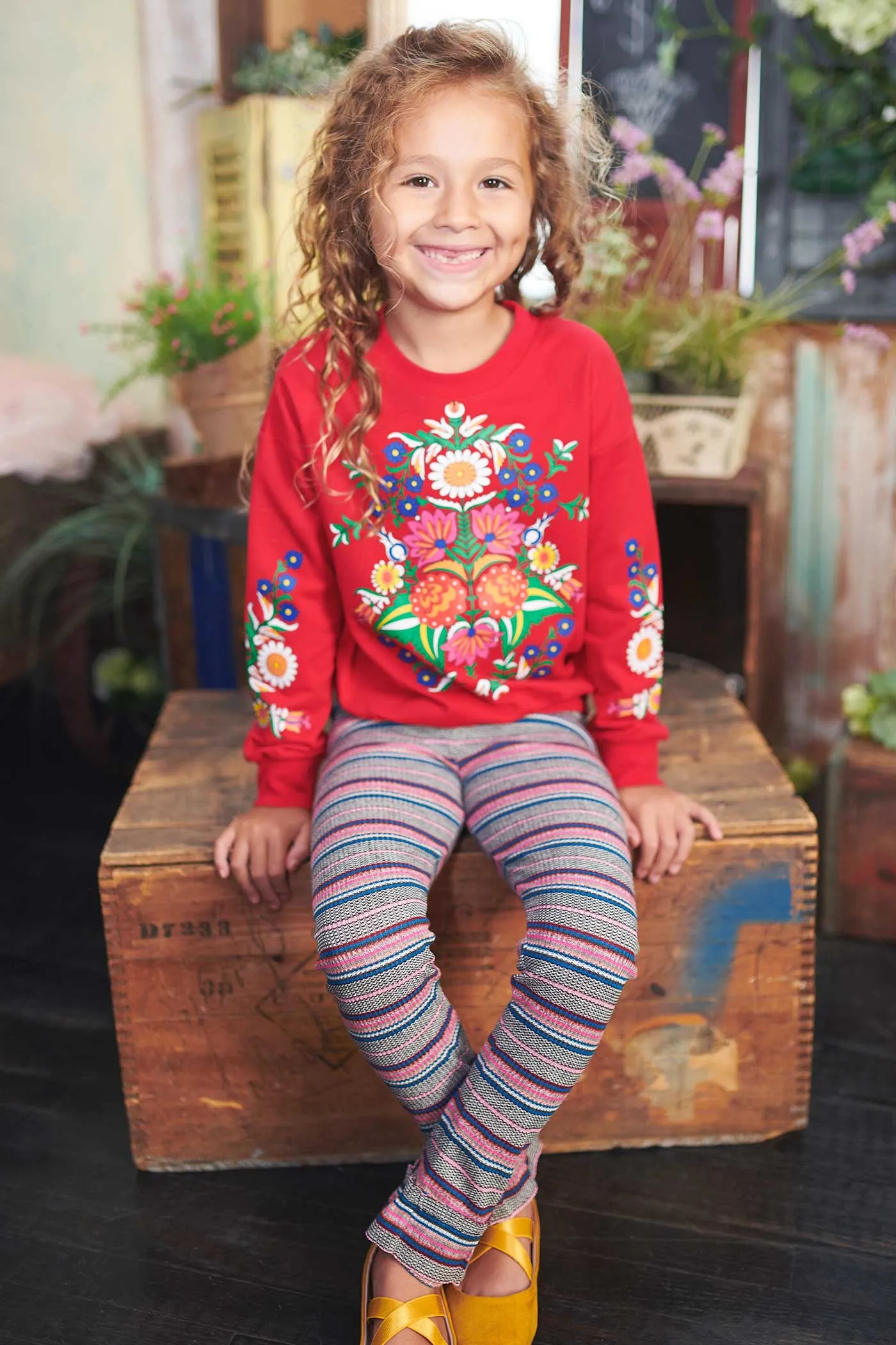 Girls Colorful Striped Leggings