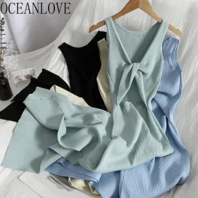 Korean Knitted V-Neck Bodycon Dress: Chic Hollow Out Fashion - Summer Party Style