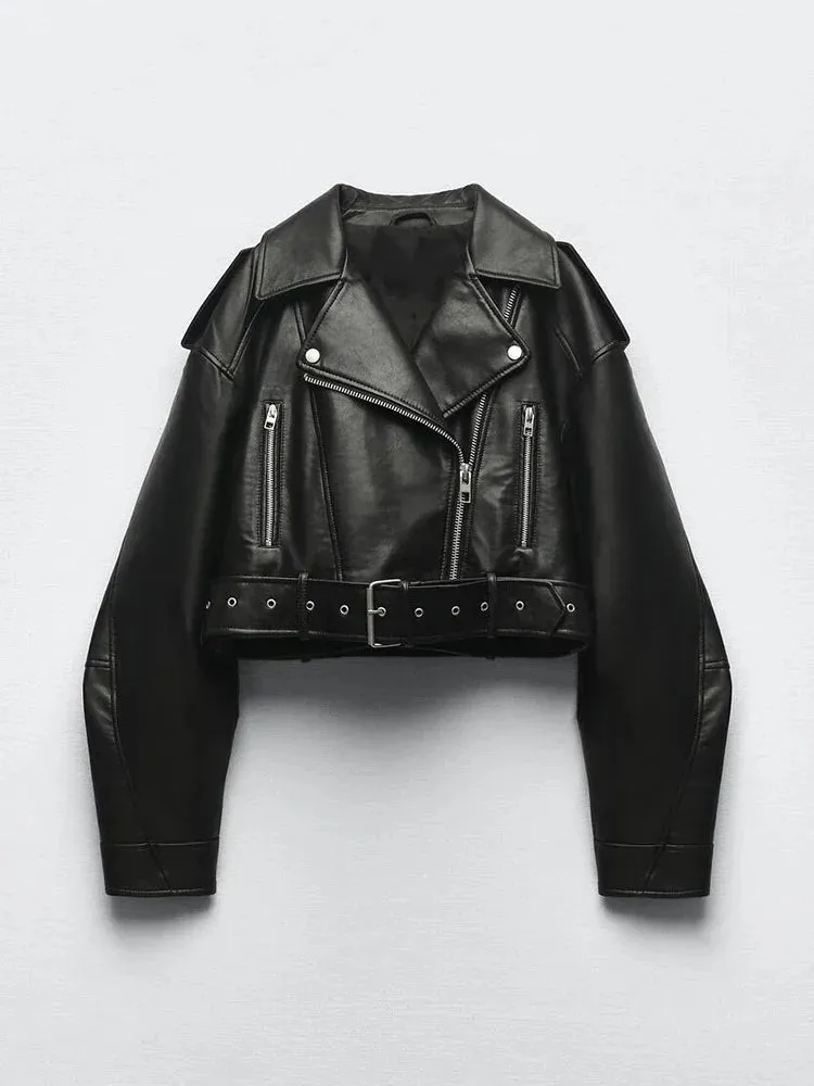 Loose Short Vintage Jacket with Belt
