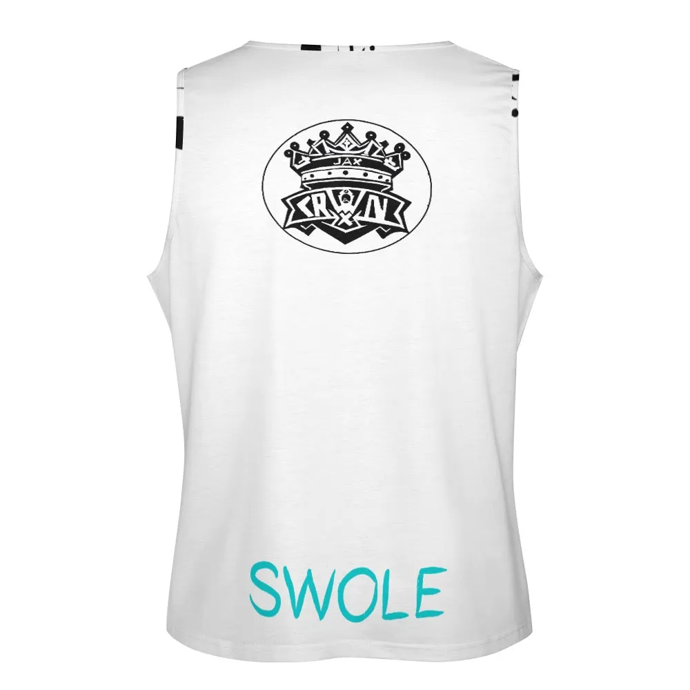 Men's Full print vest fitness theme swole theme