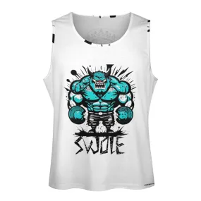 Men's Full print vest fitness theme swole theme