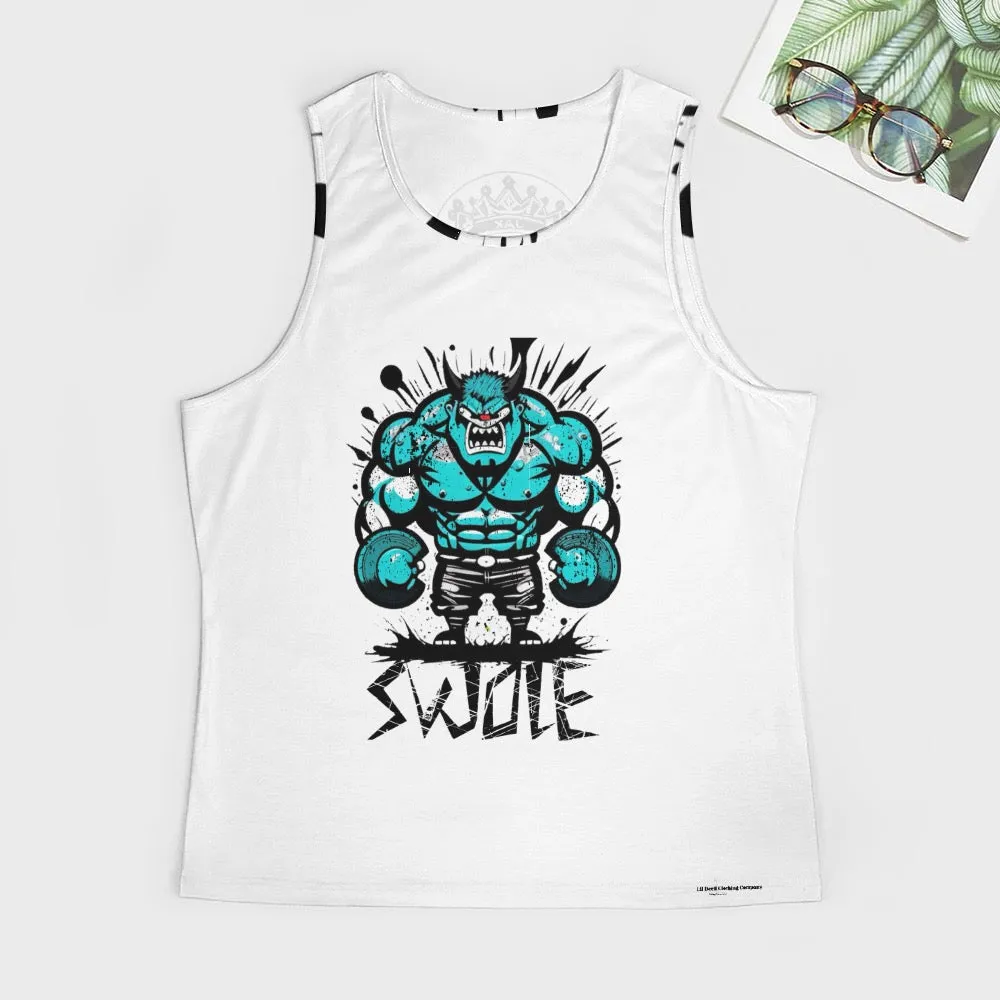 Men's Full print vest fitness theme swole theme