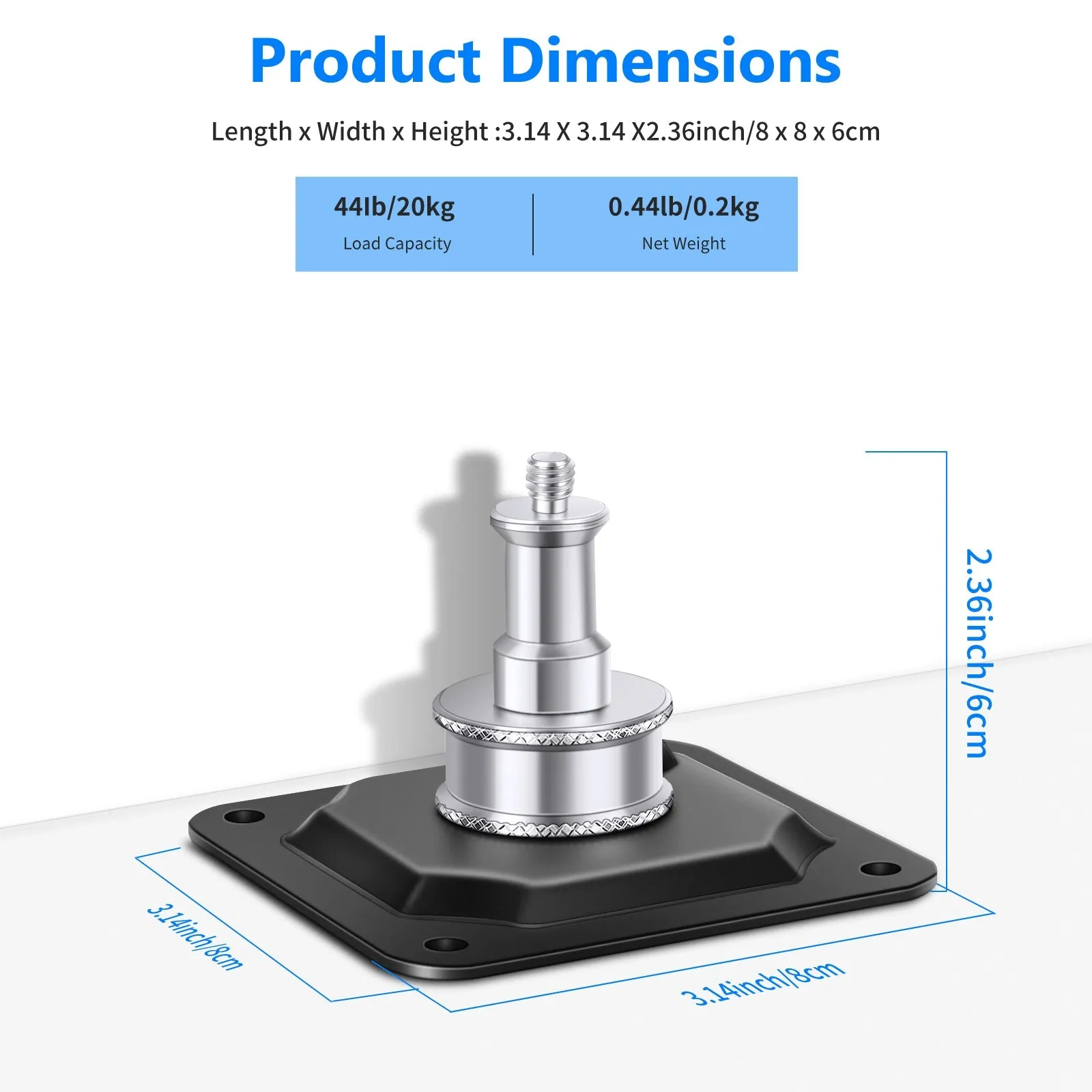 NEEWER Square Ceiling Mount with 1/4" thread