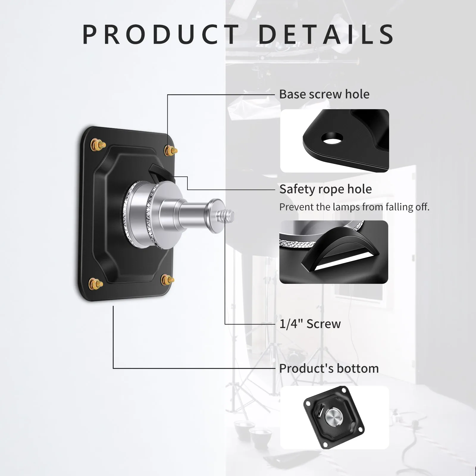 NEEWER Square Ceiling Mount with 1/4" thread