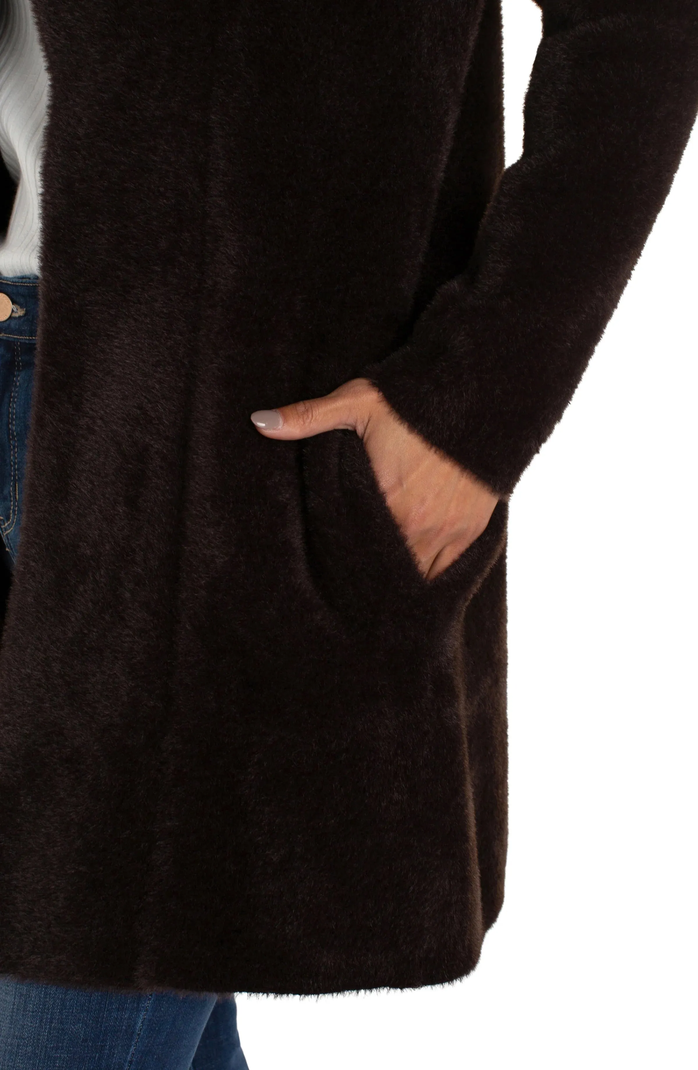 Open Front Coatigan Sweater - Mink