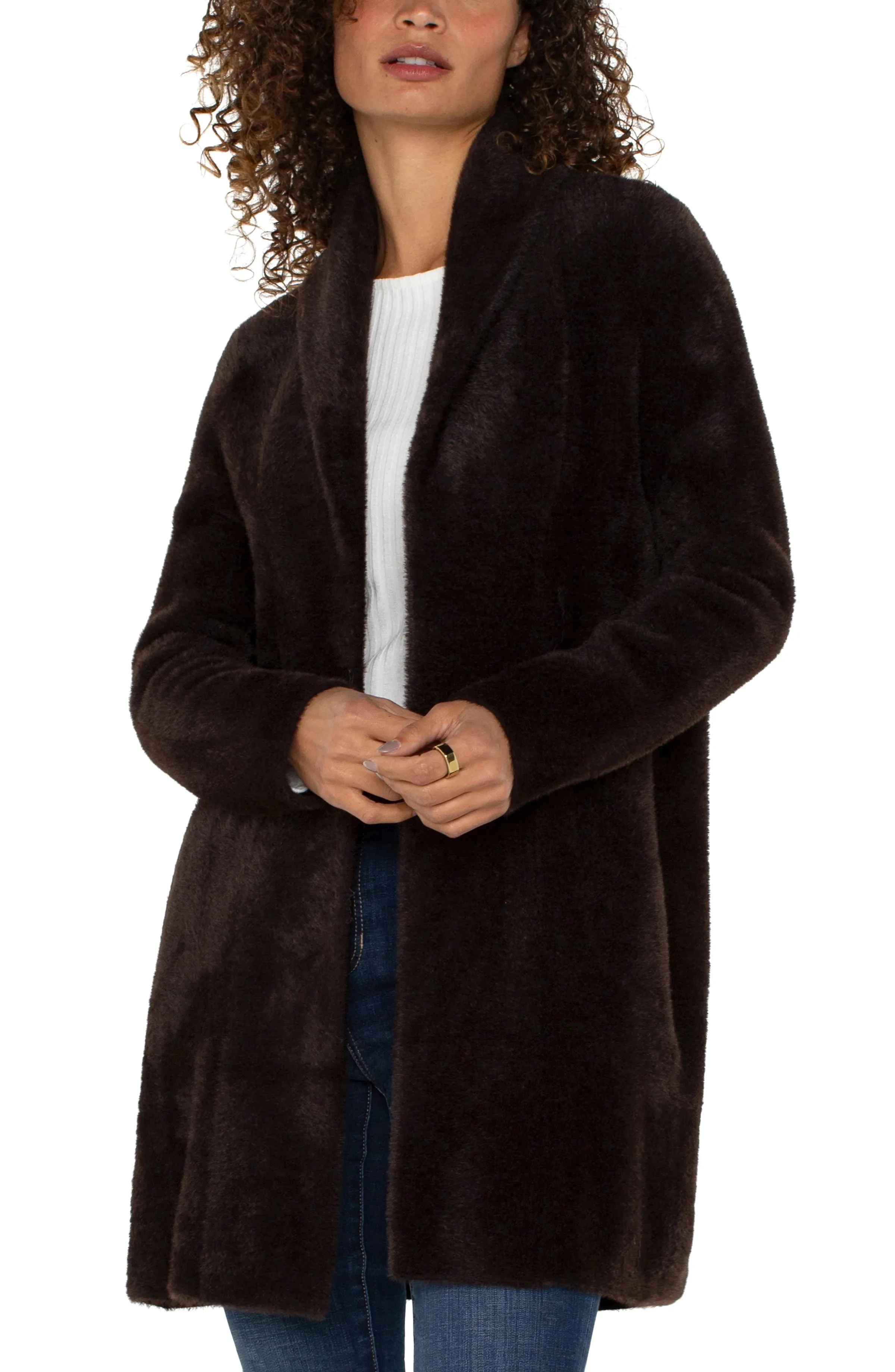 Open Front Coatigan Sweater - Mink