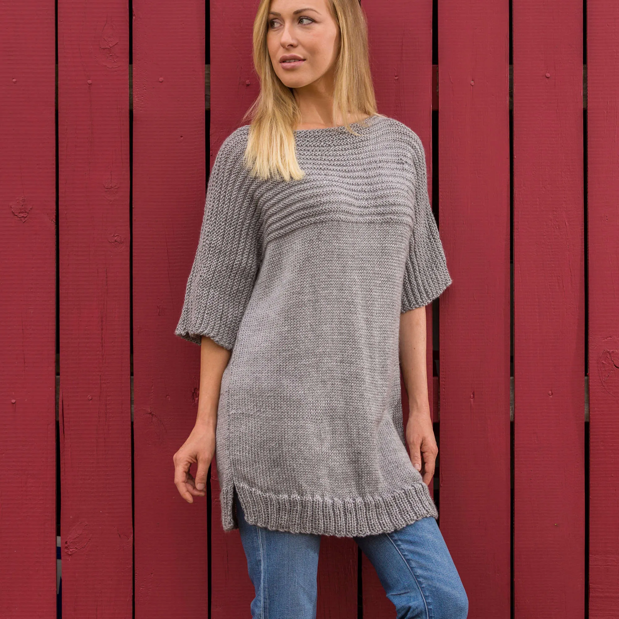 Red Heart Knit Big Comfy Sweater