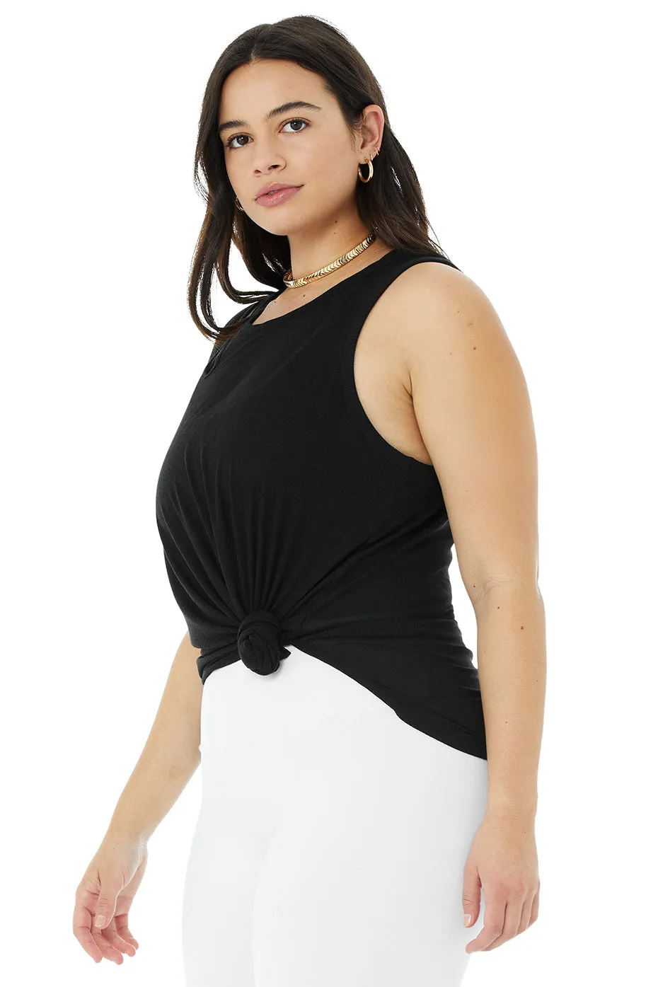 Ribbed Peak Tank - Black