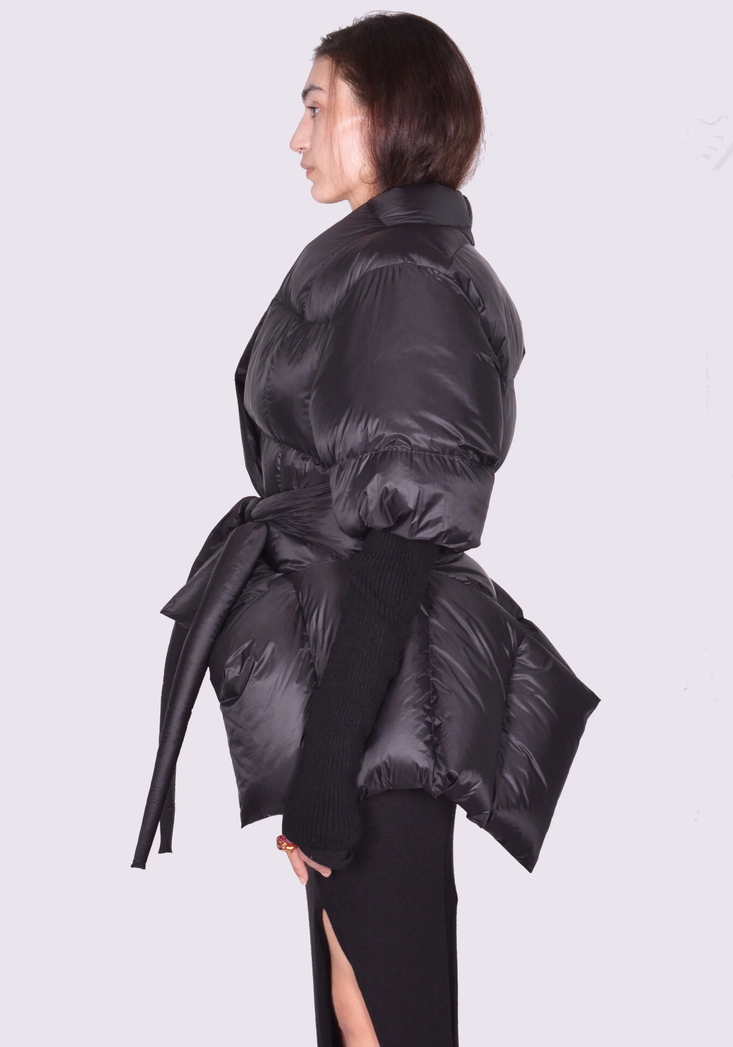 RICK OWENS WOMEN RP02D3750 NPD2 BATWING DUVET JACKET BLACK