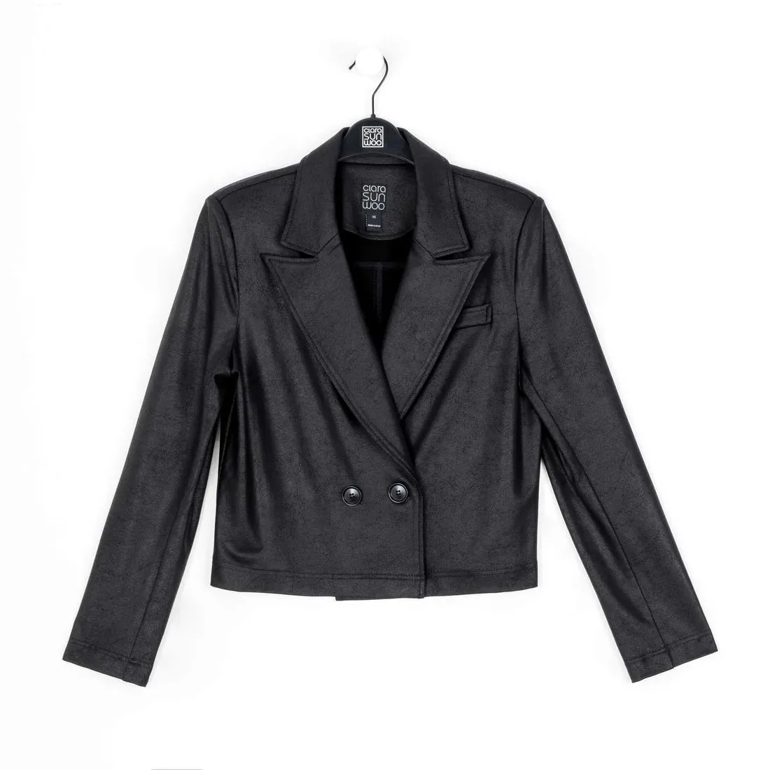 Tuxedo Style Liquid Leather Blazer