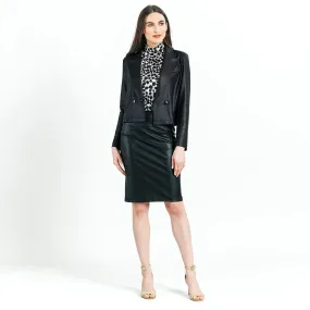 Tuxedo Style Liquid Leather Blazer