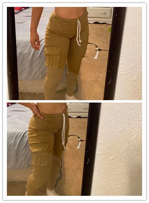 Women Pencil Slim Fit Cargo Pants