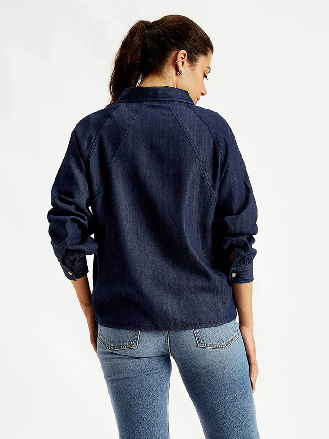 Women's Solid Regular Fit Denim Shirt